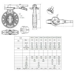 Zawór klapowy międzykołnierzowy PVC-U EPDM d225